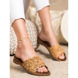 SHELOVET Bruna flätade tofflor 1