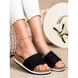 Seastar Klassiska mocka tofflor svart 2