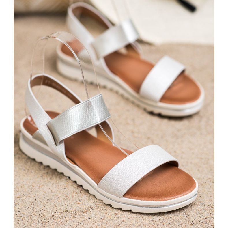 Best Shoes Trendiga slip-on sandaler silver- 2