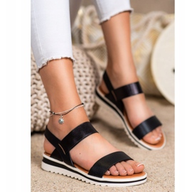 Best Shoes Trendiga slip-on sandaler svart 2