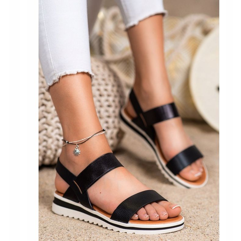 Best Shoes Trendiga slip-on sandaler svart 2