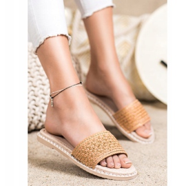 SHELOVET Fritidsflätade tofflor beige 1