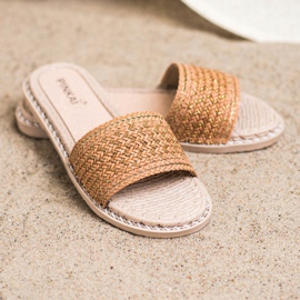 SHELOVET Fritidsflätade tofflor beige 2