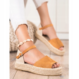 Bestelle Öppen tå Espadrilles beige brun 1
