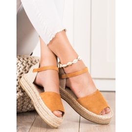 Bestelle Öppen tå Espadrilles beige brun 2