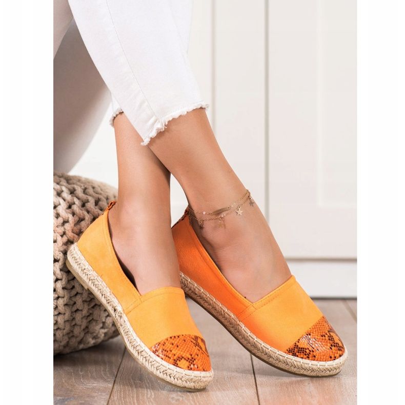 Bestelle Espadrillor med ormtrycksinlägg orange 1