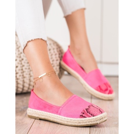 Bestelle Espadriller med ormtryckinsats rosa 2
