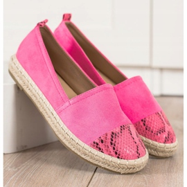 Bestelle Espadriller med ormtryckinsats rosa 1