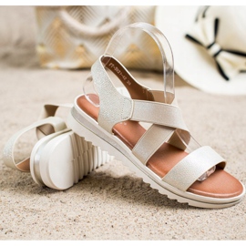 Best Shoes Slip-on sandaler med glitter gyllene 1