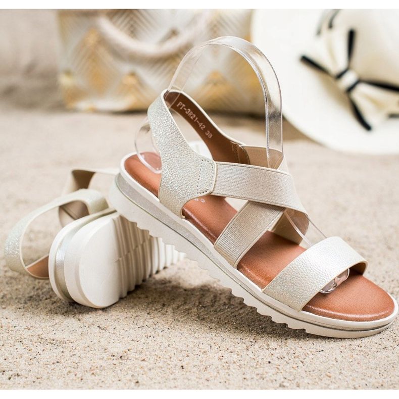 Best Shoes Slip-on sandaler med glitter gyllene 1