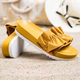 SHELOVET Senap tofflor på plattformen gul 1