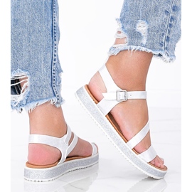 Peaches silverblanka damsandaler vit silver- 1