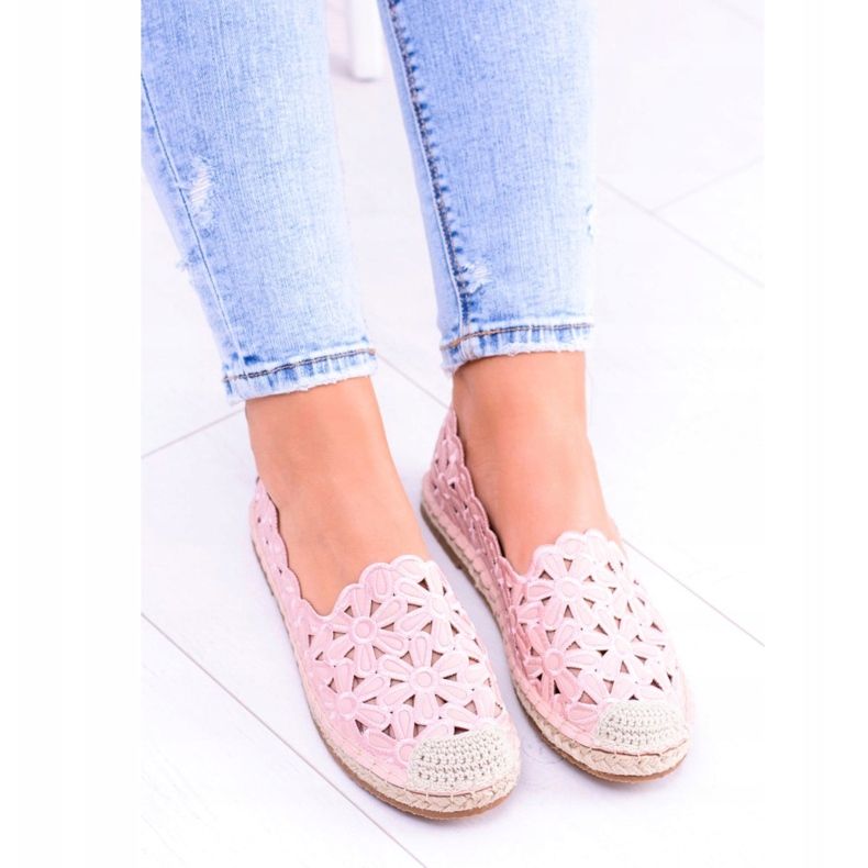 Lu Boo Ballerinor för kvinnor Rosa Espadrilles Macarena blommor 4