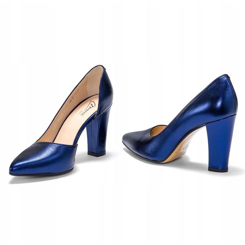 Marco Shoes Marinblå skor med öppen sida 2