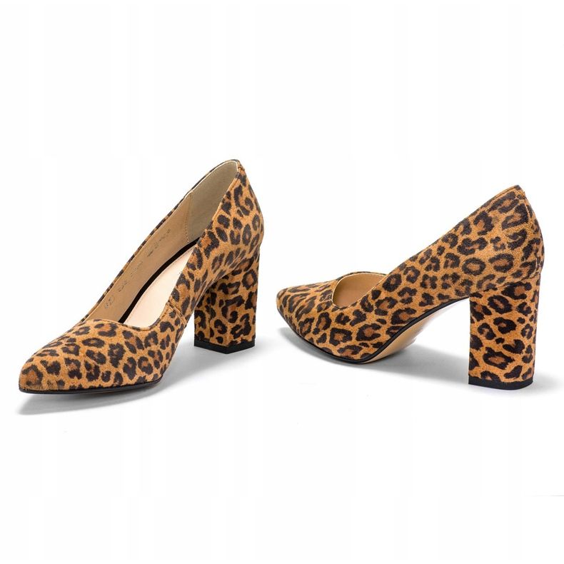 Marco Shoes Marco 1066P panterläderpumps brun 2