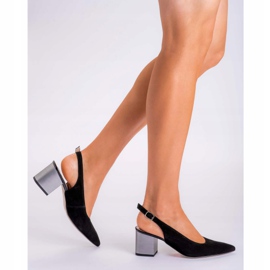 Marco Shoes Svarta sandaler 1191P med rem och spänne 1