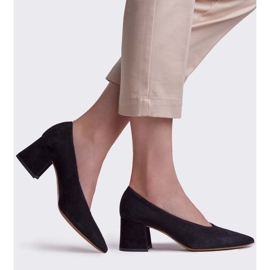 Marco Shoes Eleganta svarta pumpor i mocka för kvinnor 1