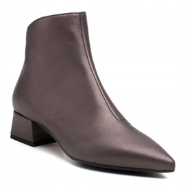 Marco Shoes Marco 1288B stövlar med låga klackar i läder brun 1