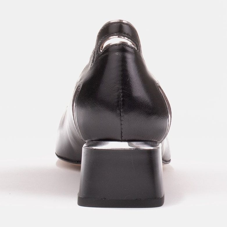 Marco Shoes Dampumps med blommotiv på låg häl svart 1