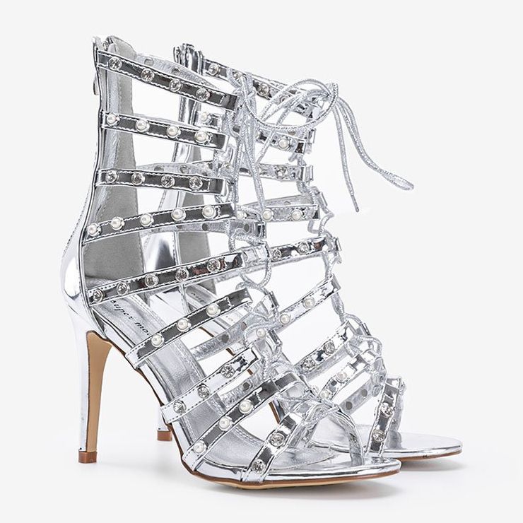 Silver sandaler på en stilett The Twist 1