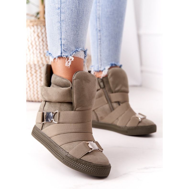 Mocka Wedge Sneakers Lu Boo Olive grön 1