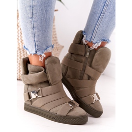 Mocka Wedge Sneakers Lu Boo Olive grön 2