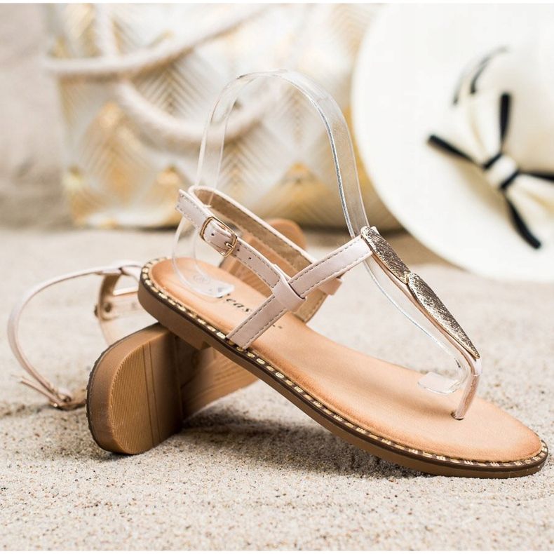 Seastar Flip-flops sandaler med prydnad beige 1