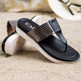 Cm Paris Bekväma eko läder flip-flops svart 1
