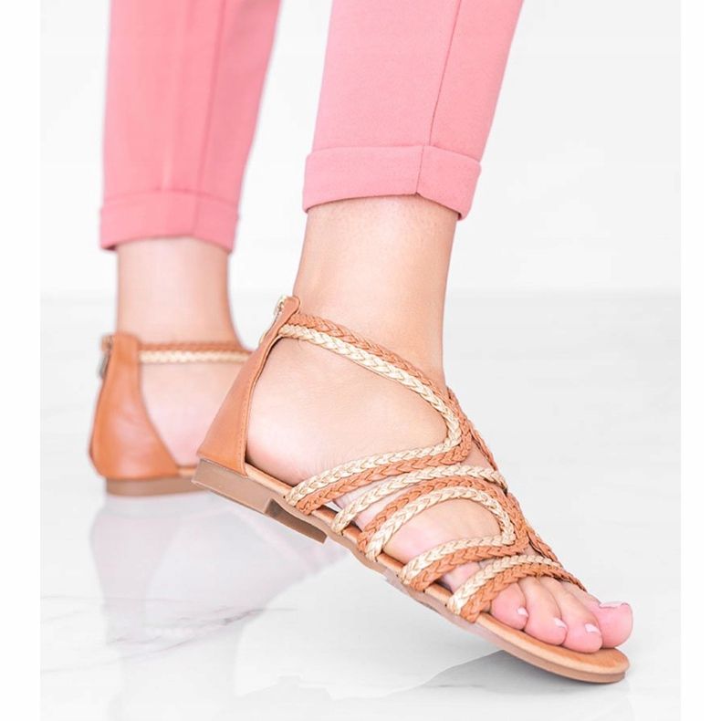 Velvet Night camel damsandaler brun gyllene 1