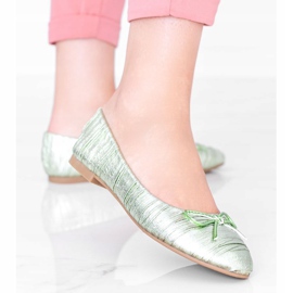 Gröna blanka Ayris ballerinor för kvinnor 1