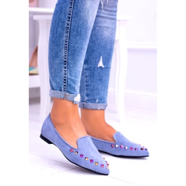 Lu Boo Blue Lords Iridescent Jets Suede Spike 128-A5 blå 2