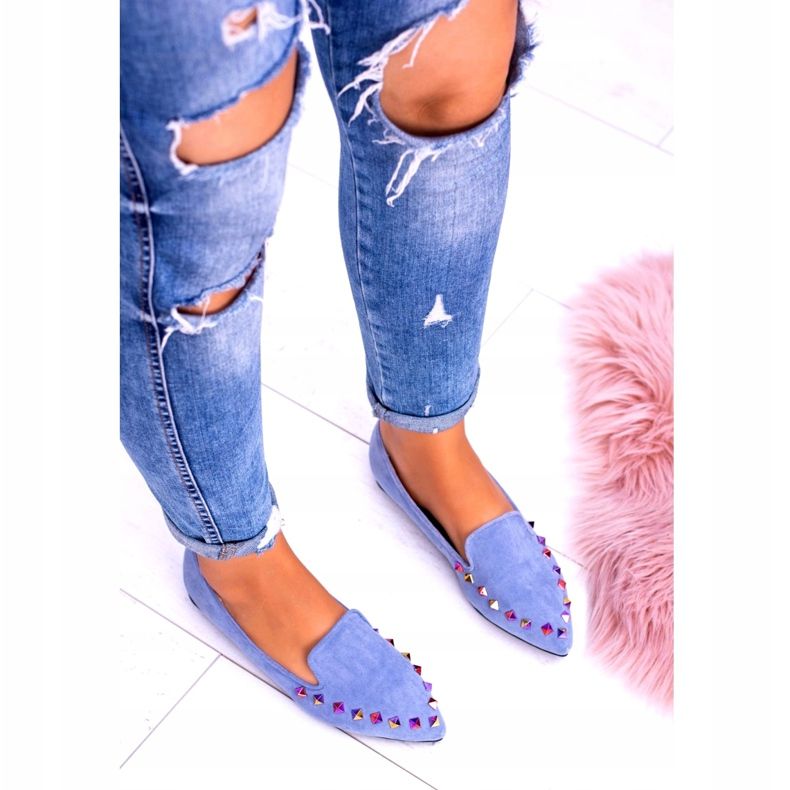 Lu Boo Blue Lords Iridescent Jets Suede Spike 128-A5 blå 5