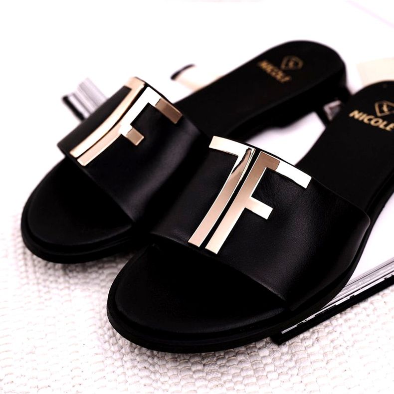 Eleganta damtofflor Svart Nicole Dilmah 5