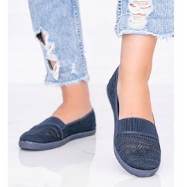 Vicky marinblå Slip On sneakers 1