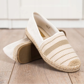 Ideal Shoes Espadriller med mönster beige 1