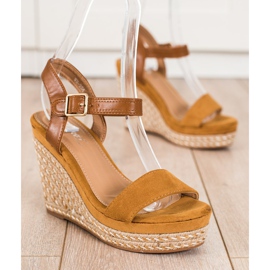 SHELOVET Espadrilles On Wedge Sandals brun 1