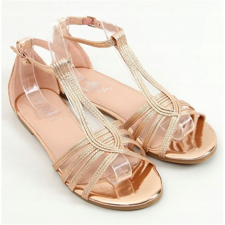 Champagne damsandaler SM0024 Champagne gyllene 1