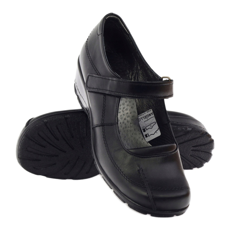 Pumps on wedges naturläder Angello 371 svart 3