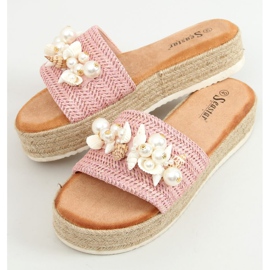 Tofflor espadriller med rosa skal CK117P Rosa 1