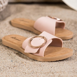 Bona Tofflor med dekorativt spänne rosa 1