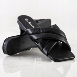 Mannika Bekväma Eco Leather Tofflor svart 1