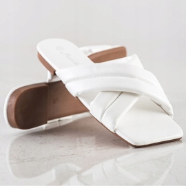 Mannika Bekväma Eco Leather Tofflor vit 1