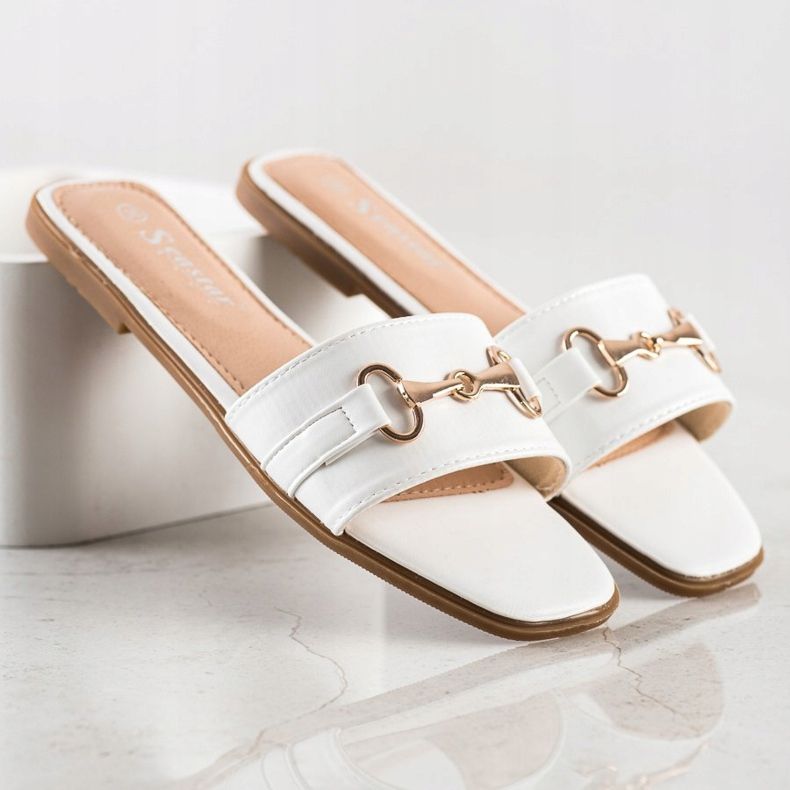 Seastar Tofflor Med Gyllene Dekoration vit 1