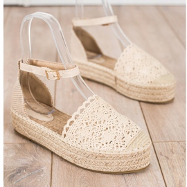 Sixth Sense Espadriller med spetsinsats beige 1