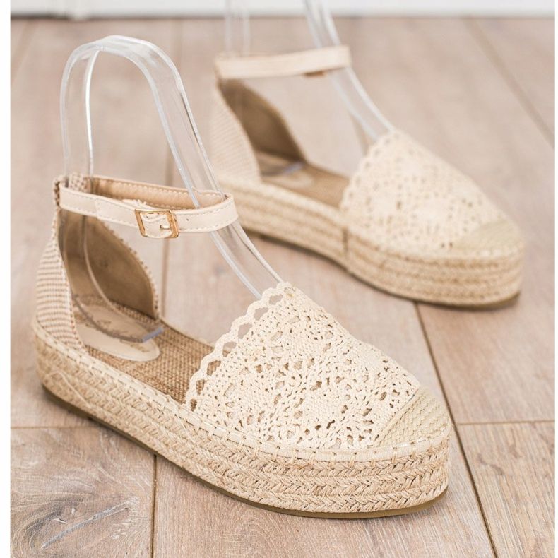 Sixth Sense Espadriller med spetsinsats beige 1