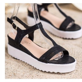Bestelle Skimrande kilsandaler svart 1