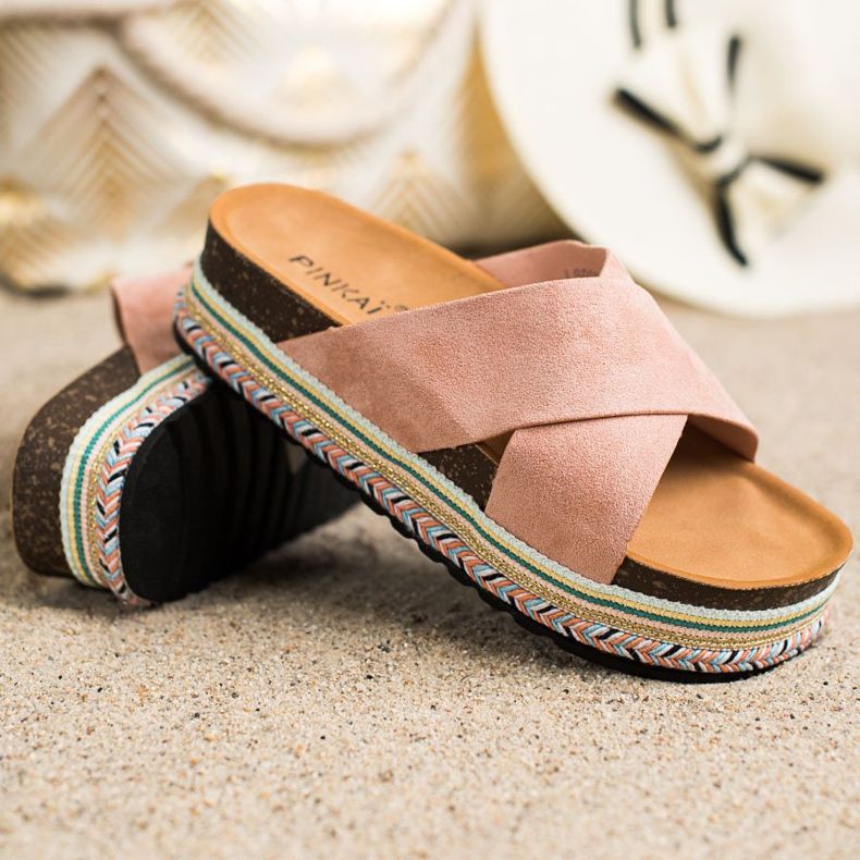 SHELOVET Tofflor i mocka rosa 1