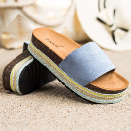 SHELOVET Bekväma mocka tofflor blå 1