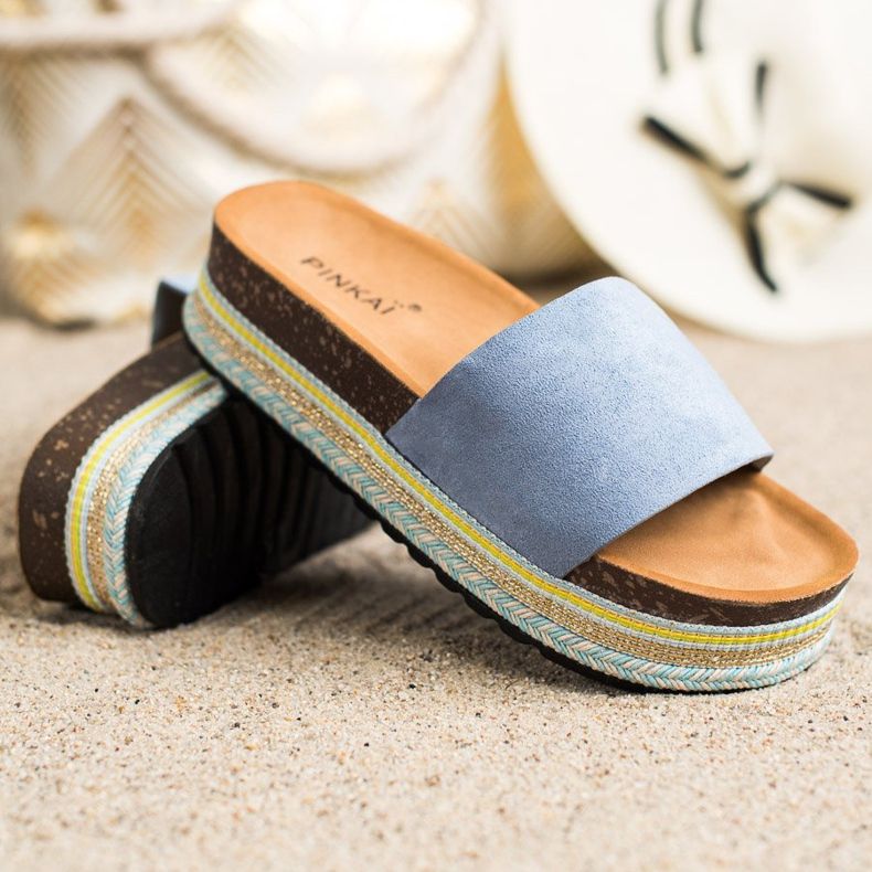 SHELOVET Bekväma mocka tofflor blå 1