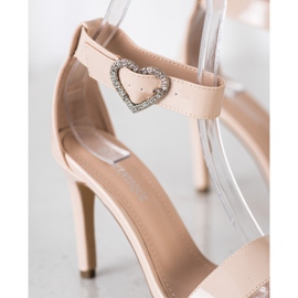 Diamantique Sandaler På En Hög Klack Med Prydnad beige 1